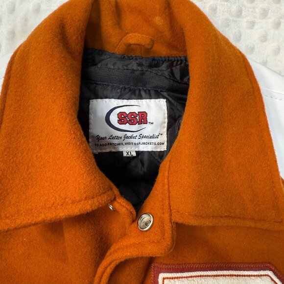 SSR Letterman/Varsity Jacket Burnt Orange & White Wool Mens Size XL - Picture 3 of 10